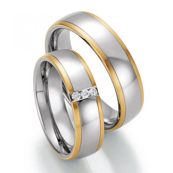 Partnerringe Edelstahl Gold/Keramik von Ruesch 88/60130-060